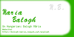 maria balogh business card